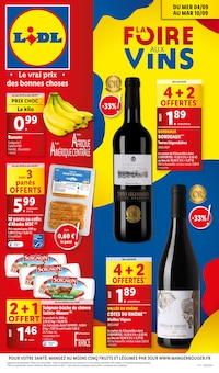 Prospectus Lidl de la semaine "La foire aux vins" avec 1 pages, valide du 04/09/2024 au 10/09/2024 pour Bergerac et alentours