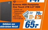 Externe HDD-Festplatte One Touch 2TB 2,5" HDD Angebote von Seagate bei expert Melle für 65,00 €