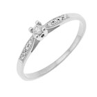 Bague solitaire accompagné en or gris diamants serti 4 griffes à 422,00 € dans le catalogue E.Leclerc