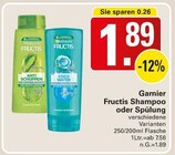 Fructis Shampoo oder Spülung im Angebot bei WEZ in Bad Oeynhausen Fructis Shampoo oder Spülung Angebote von Garnier bei WEZ Bad Oeynhausen für 1,89 €