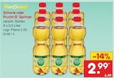 Schorle oder Frucht G‘ Spritzer von StarDrink für 2,99 € bei Netto Marken-Discount im Angebot Schorle oder Frucht G‘ Spritzer von StarDrink im aktuellen Netto Marken-Discount Prospekt