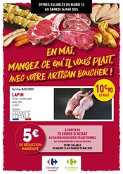 Viande Angebote im Prospekt "En Mai, mangez ce qu'il vous plaît, avec votre artisan boucher !" von Rayon Boucherie Carrefour auf Seite 1