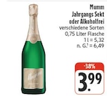 Jahrgangs Sekt oder Alkoholfrei bei nah und gut im Trautskirchen Prospekt für 3,99 €