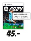 FC24 im Angebot bei MediaMarkt Saturn in München FC24 Angebote von PS bei MediaMarkt Saturn München für 45,00 €