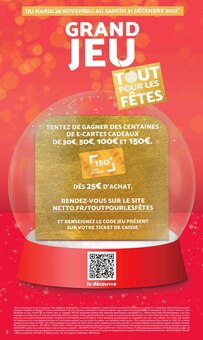 Catalogue Netto à Brest cette semaine, valable du 29/11/2022 au 05/12/2022 Prospectus Netto à Brest, "À ce prix là, tout le monde est gâté.", 20 pages de promos valables du 29/11/2022 au 05/12/2022