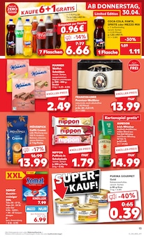 Coca Cola im Kaufland Prospekt "Aktuelle Angebote" mit 62 Seiten (Tübingen)