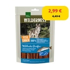 Promo REAL NATURE WILDERNESS Snack au poisson Bandes de saumon sauvage, 70 g à 2,99 € dans le catalogue Maxi Zoo à Brétigny-sur-Orge