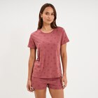 Ensemble pyjama short t-shirt coton rose femme - La Halle à Reims Ensemble pyjama short t-shirt coton rose femme en promo chez La Halle Reims à 6,29 €