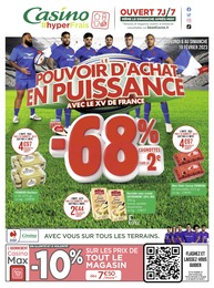 Catalogue Géant Casino avec 38 pages de promos Prospectus Géant Casino, "Le pouvoir d'achat en puissance avec le XV de France", pages, 06/02/2023 - 19/02/2023