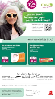 Aktueller mea - meine apotheke Prospekt "Unsere Juli-Angebote" Seite 1 von 4 Seiten für Pocking