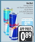 Energy Drink im Angebot bei EDEKA in Augsburg Energy Drink Angebote von Red Bull bei EDEKA Augsburg für 0,89 €