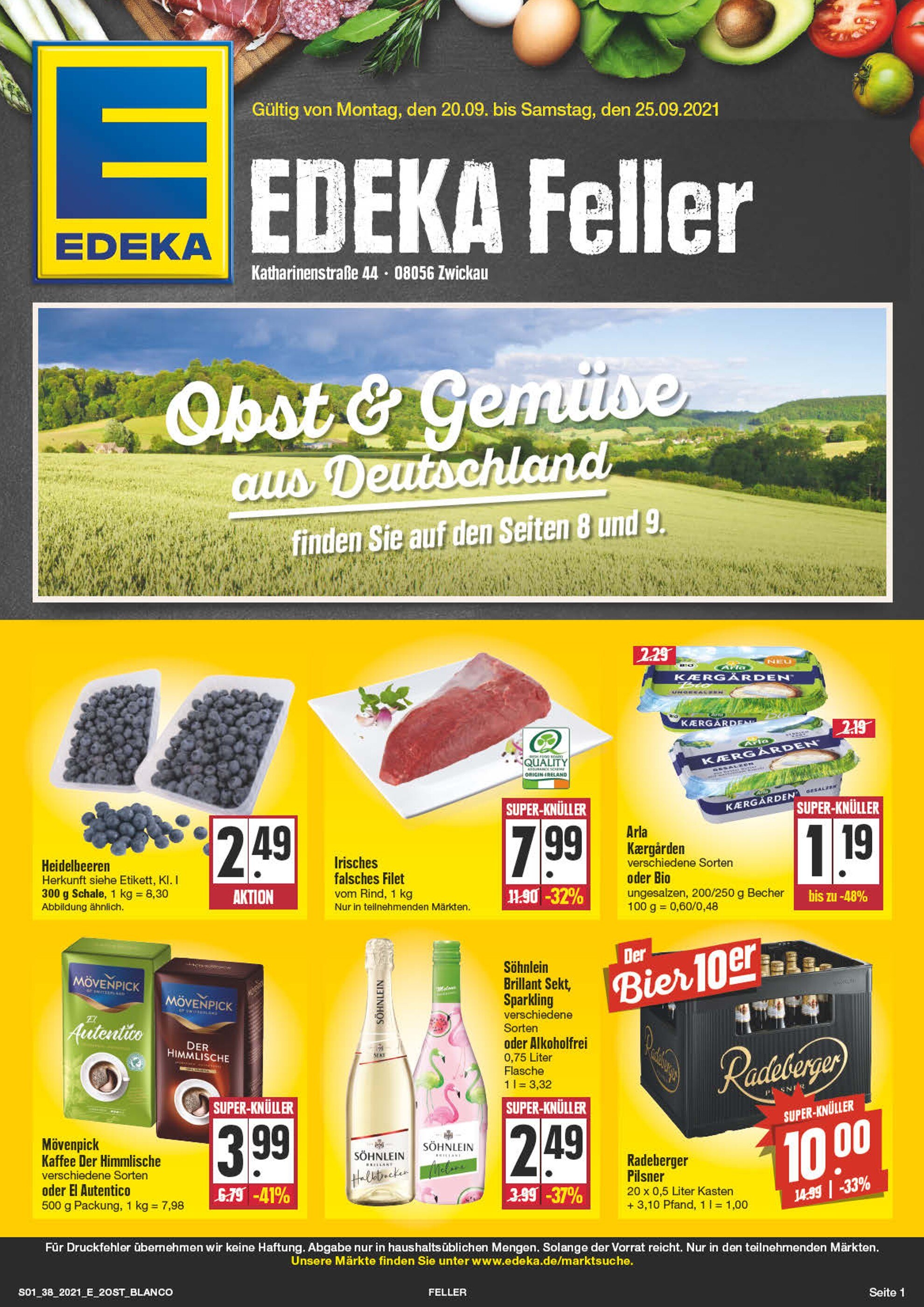 EDEKA Prospekt für Zwickau mit 36 Seiten EDEKA Prospekt für Zwickau: "Wir lieben Lebensmittel!", 36 Seiten, 20.09.2021 - 25.09.2021