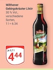 Gebirgskräuter Likör im Angebot bei GLOBUS in Leipzig Gebirgskräuter Likör Angebote von Wilthener bei GLOBUS Leipzig für 4,44 €