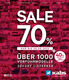 Kabs Prospekt für Güstrow mit 4 Seiten Kabs Prospekt für Güstrow: "SALE 70%", 4 Seiten, 27.07.2022 - 30.08.2022