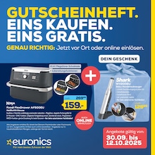 EURONICS Prospekt für Düsseldorf: "GUTSCHEINHEFT. EINS KAUFEN. EINS GRATIS.", 24 Seiten, 30.09.2025 - 12.10.2025