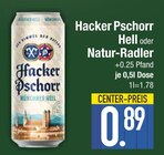 Hell oder Natur-Radler Angebote von Hacker Pschorr bei E center Traunstein für 0,89 €