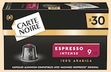 Capsules café alu espresso N°9 intense - CARTE NOIRE à 6,32 € dans le catalogue Intermarché