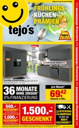 tejo's SB Lagerkauf Prospekt für Berlinchen mit 4 Seiten tejo's SB Lagerkauf Prospekt für Berlinchen: FRÜHLINGS-KÜCHEN-PRÄMIEN, 4 Seiten, 16.05.2022 - 04.06.2022