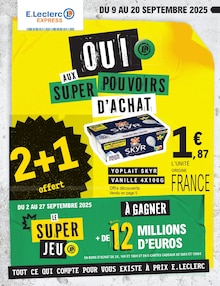 Prospectus E.Leclerc de la semaine "OUI AUX SUPER POUVOIRS D'ACHAT" avec 1 pages, valide du 09/09/2025 au 20/09/2025 pour Bugnicourt et alentours