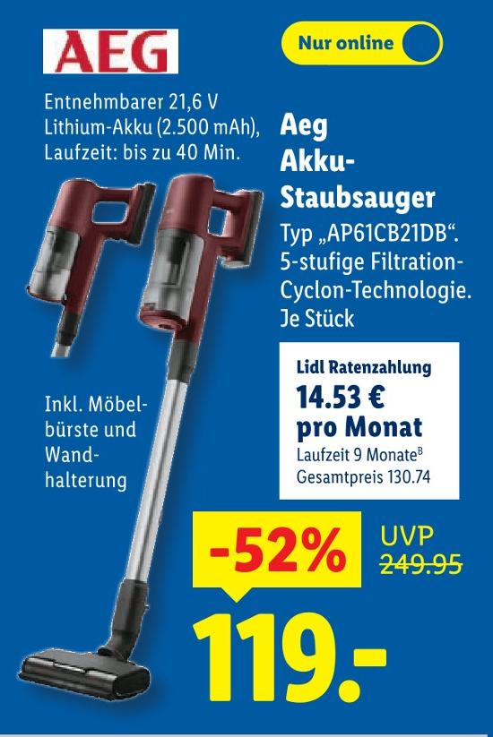 Akku-Staubsauger Typ „AP61CB21DB“
