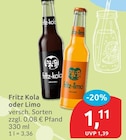 Fritz Kola für 1,11 € bei budni im Angebot Fritz Kola im aktuellen budni Prospekt