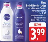 Express Body Lotion Angebote von Nivea bei EDEKA Gera für 3,99 €