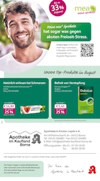 Aktueller mea - meine apotheke Apotheken Prospekt für Borna: Unsere August-Angebote mit 4} Seiten, 01.08.2026 - 31.08.2026