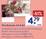 Wandkalender A4 Digitaldruck  im aktuellen ALDI SÜD Prospekt für 4,79 €