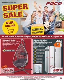 Möbel & Einrichtung Prospekt von POCO POCO Prospekt: SUPER SALE - NUR ONLINE, 4 Seiten, 04.07.2022 - 10.07.2022