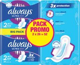 Serviettes hygiéniques Ultra Day Long 2x26 - ALWAYS dans le catalogue Intermarché Hyper