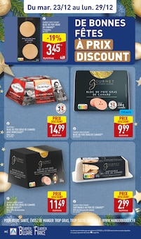 Promotion Foie Gras dans le prospectus Aldi, valable du 23/12/2025 au 29/12/2025 Promo Foie Gras dans le catalogue Aldi du moment à la page 28