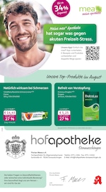mea - meine apotheke Apotheken Prospekt der aktuellen Woche mit 4 Seiten, gültig von 01.08.2026 bis 31.08.2026, in Donaueschingen und Umgebung Aktueller mea - meine apotheke Apotheken Prospekt in Donaueschingen und Umgebung, "Unsere August-Angebote" mit 4 Seiten, 01.08.2026 - 31.08.2026