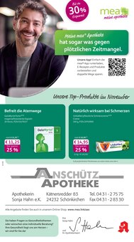 Aktueller mea - meine apotheke Prospekt "Unsere November-Angebote" Seite 1 von 4 Seiten für Schönkirchen