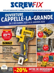 Prospectus Bricolage Screwfix en cours à Cappelle-la-Grande et alentours, "OUVERTURE CAPPELLE-LA-GRANDE", 8 pages, 03/12/2025 - 06/01/2026 Catalogue Bricolage Screwfix en cours à Cappelle-la-Grande et alentours, "OUVERTURE CAPPELLE-LA-GRANDE", 8 pages, 03/12/2025 - 06/01/2026