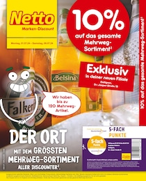 Netto Marken-Discount Prospekt für Alfeld: "10% auf das gesamte Mehrweg - Sortiment", 4 Seiten, 01.07.2024 - 06.07.2024