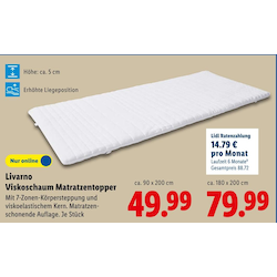 Viskoschaum Matratzentopper