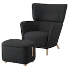 Aktuelles Ohrensessel mit Hocker Gunnared schwarz/grau Gunnared schwarz/grau Angebot bei IKEA in Wuppertal ab 349,00 €