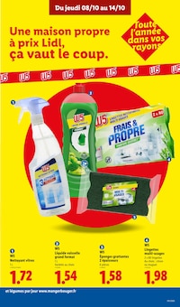 Promotion Ménagère dans le prospectus Lidl, valable du 08/10/2026 au 14/10/2026 Promo Ménagère dans le catalogue Lidl du moment à la page 13