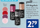 UV-Nagellack im ALDI SÜD Prospekt UV-Nagellack von p2 beauty im aktuellen ALDI SÜD Prospekt für 2,79 €