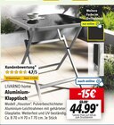 Aluminium-Klapptisch von LIVARNO home im aktuellen Lidl Prospekt für 44,99 €
