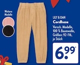 Hose im ALDI SÜD Prospekt Cordhose von LILY & DAN im aktuellen ALDI SÜD Prospekt für 6,99 €