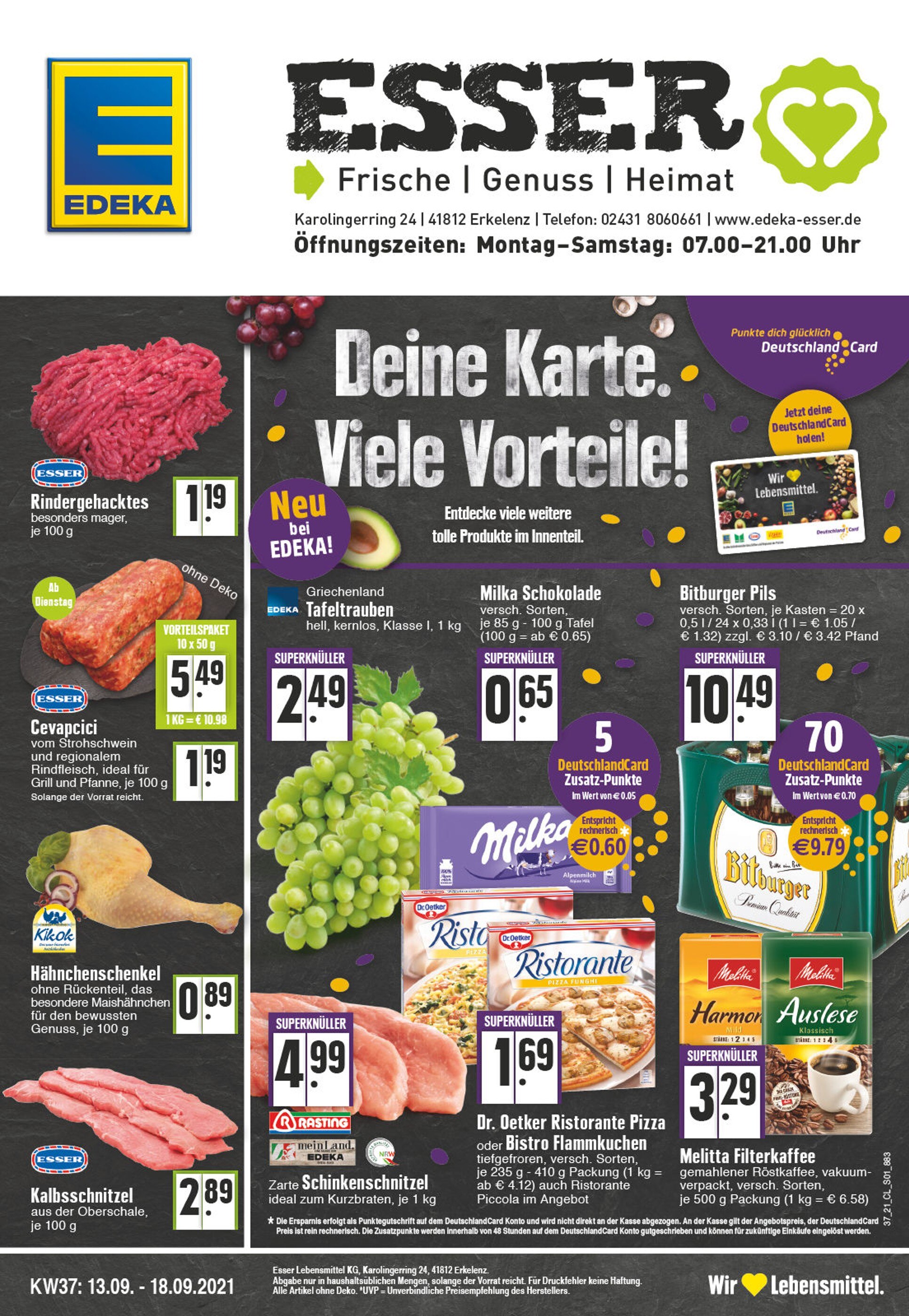 EDEKA Prospekt für Erkelenz mit 32 Seiten EDEKA Prospekt für Erkelenz: "Aktuelle Angebote", 32 Seiten, 13.09.2021 - 18.09.2021