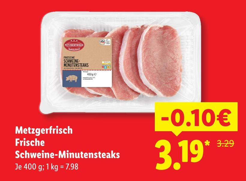 Frische Schweine-Minutensteaks