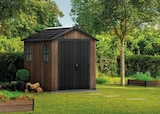 Abri de jardin modulable Newton 757 / 775 en polypropylène coloris walnut imitation bois surface ext. hors tout 5,15 m² Keter - Keter - Castorama à Nîmes Abri de jardin modulable Newton 757 / 775 en polypropylène coloris walnut imitation bois surface ext. hors tout 5,15 m² Keter - Keter en promo chez Castorama Nîmes à 1 224,90 €