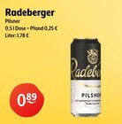 Pilsner im Angebot bei Getränke Hoffmann in Pinneberg Pilsner Angebote von Radeberger bei Getränke Hoffmann Pinneberg für 0,89 €