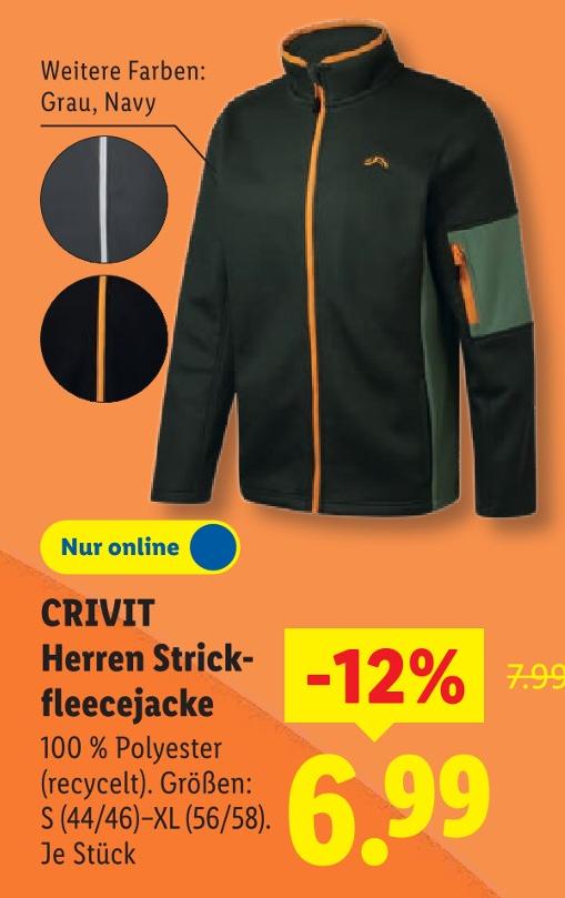 Herren Strickfleecejacke