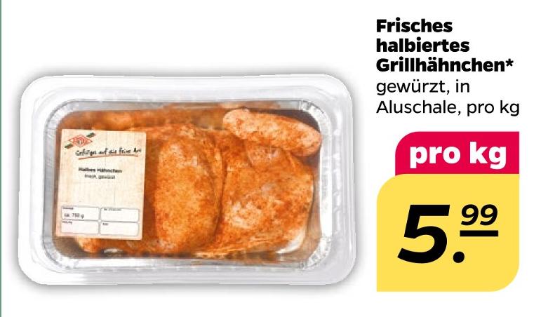 Frisches halbiertes Grillhähnchen
