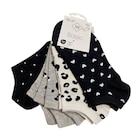 Lot de 5 socquettes courtes femme fantaisie en promo chez Carrefour Courbevoie à 3,99 €