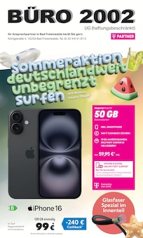 Aktueller BĂRO 2002 UG Prospekt (Buckow (MĂ€rkische Schweiz), 12 Seiten zum blĂ€ttern BĂRO 2002 UG Prospekt SOMMERAKTION: DEUTSCHLANDWEIT UNBEGRENZT SURFEN mit 12 Seiten