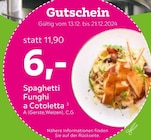 Spaghetti Funghi a Cotoletta bei mömax im Prospekt "" für 6,00 €